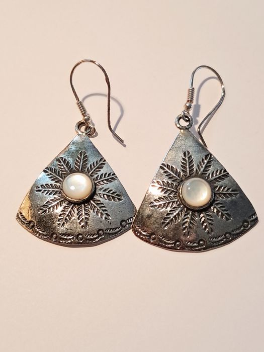 Duże srebrne kolczyki w stylu boho