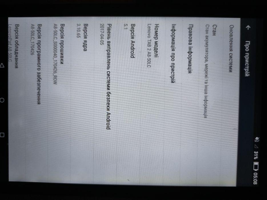 Планшет lenovo tab 2 а8-50lc