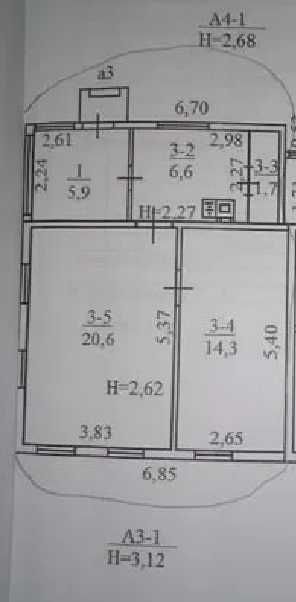 СРОЧНО!Продаю Часть ДомаДом 50м2 Газ, Вода.Елект.ГАРАЖ. Землі 2,5сот