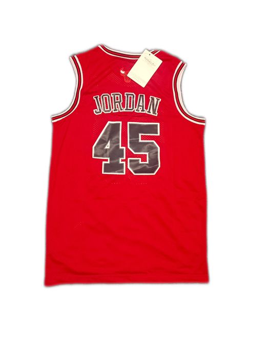 Czerwona koszulka Mitchell &Ness Jordan no. 45