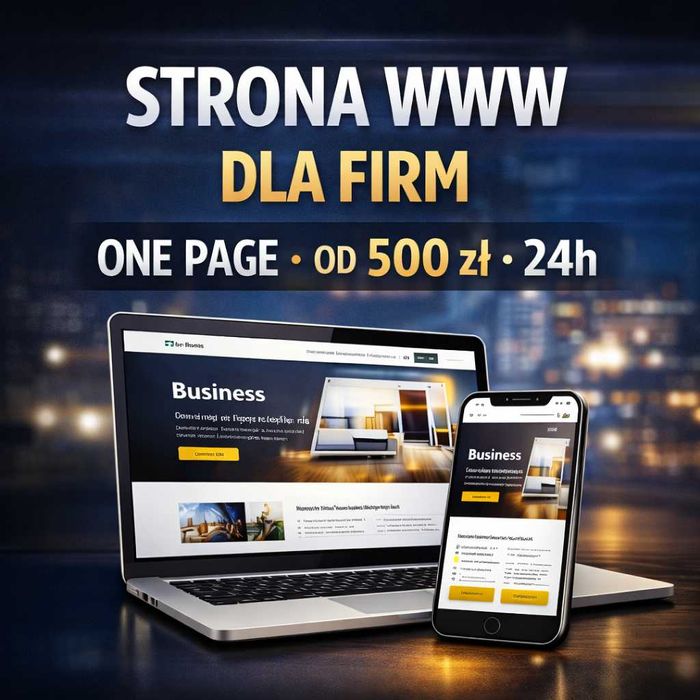 Profesjonalna strona WWW (One Page) – gotowa w 24h | 500 zł