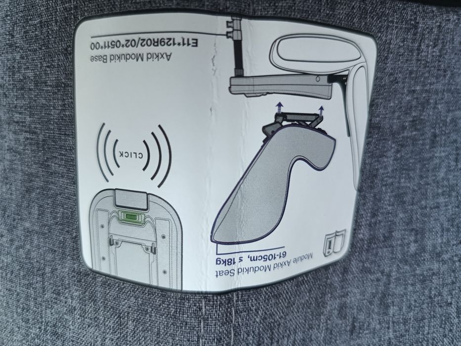 Fotelik samochodowy Axkid Modukid ISOFIX 61-105 cm do 18 kg IDEALNY