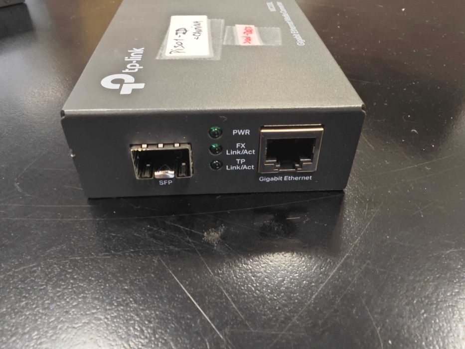 Conversor Média Fibra TP-Link MC220L + Módulo SFP TL-SM311LS 1G 20km + Fonte alimentação 5V – Usado