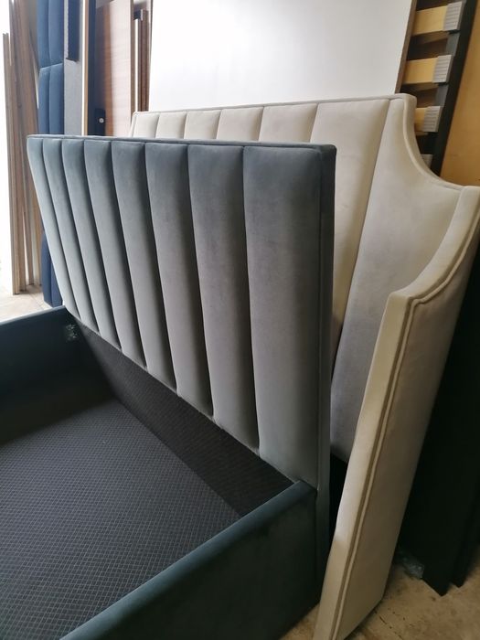 Łóżko tapicerowane panele stelaż pojemnik na wymiar od producenta