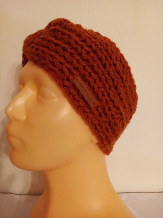 Szeroka opaska na głowę; turban; rękodzieło