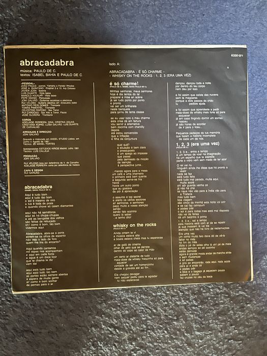 Paulo de Carvalho- abracadabra LP otimo estado