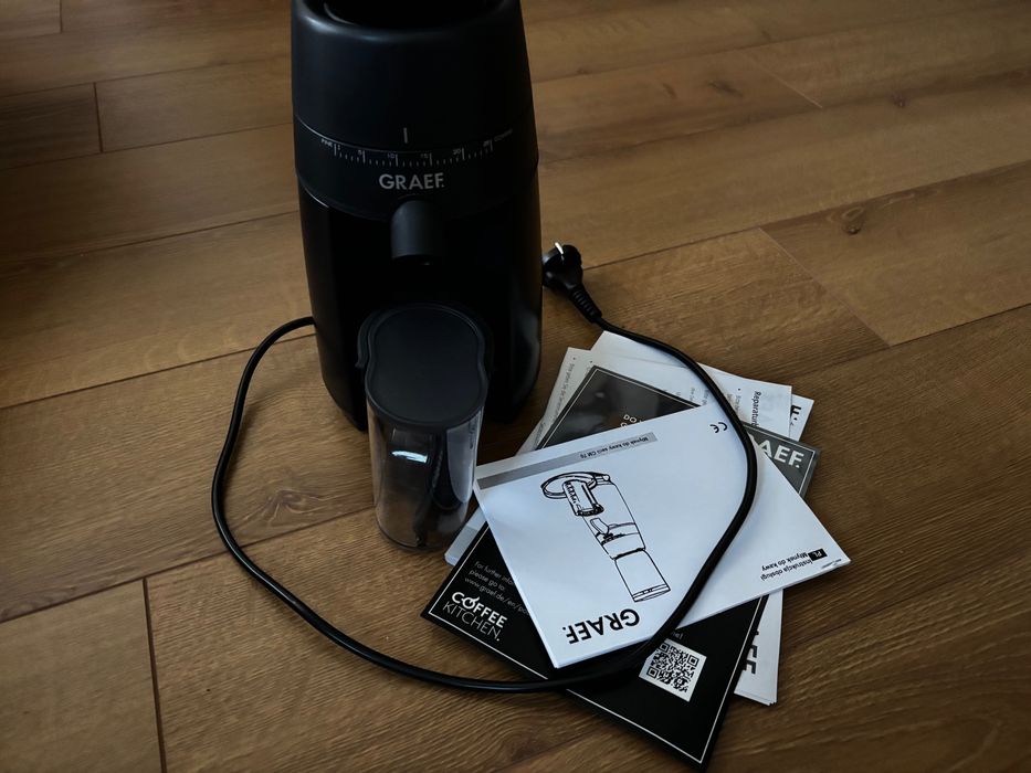 Młynek do kawy Graef+Ekspres Breville Prima Latte II+waga baristyczna