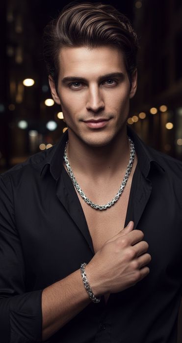 Łancuszek i bransoletka że stali chirurgicznej