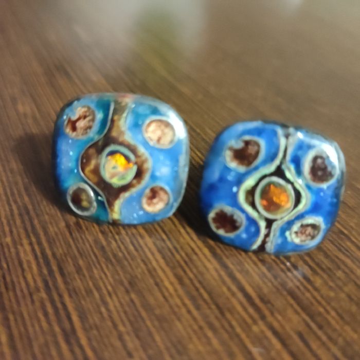 Botões de punho de prata Modernistas