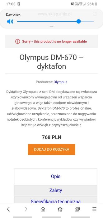 Dyktafon Olympus DM 670