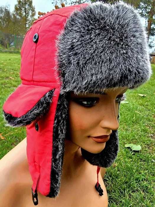 Damska zimowa czapka uszatka ocieplana nowa Wyprzedaż !