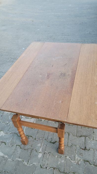 Rozkładany stół ława drewno PRL