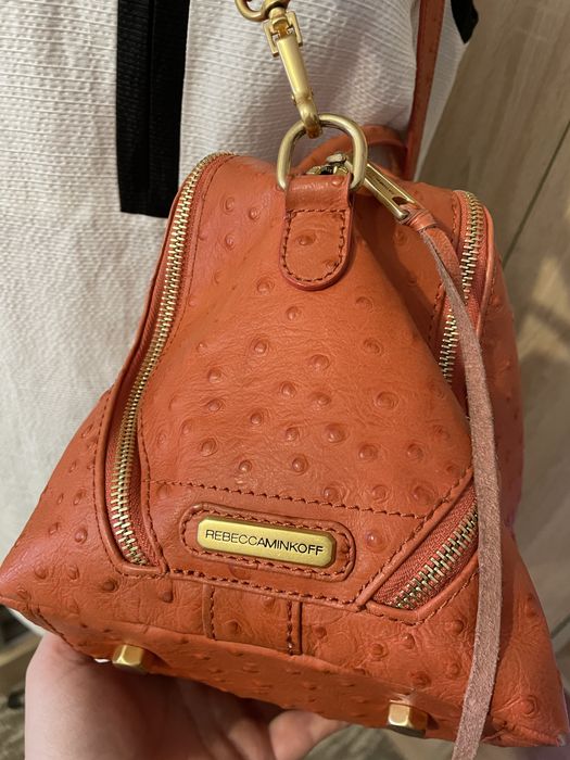 Ексклюзивна шкіряна сумка rebecca minkoff, шкіра страуса