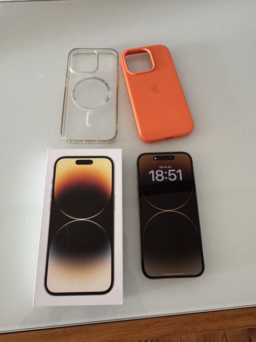 iPhone 14 Pro 256 GB Dourado – Estado impecável + caixa e capas
