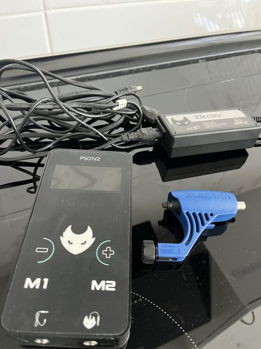 Máquina de Tatuagem Electra Pop + Fonte Electric Ink +Cabo Alimentação