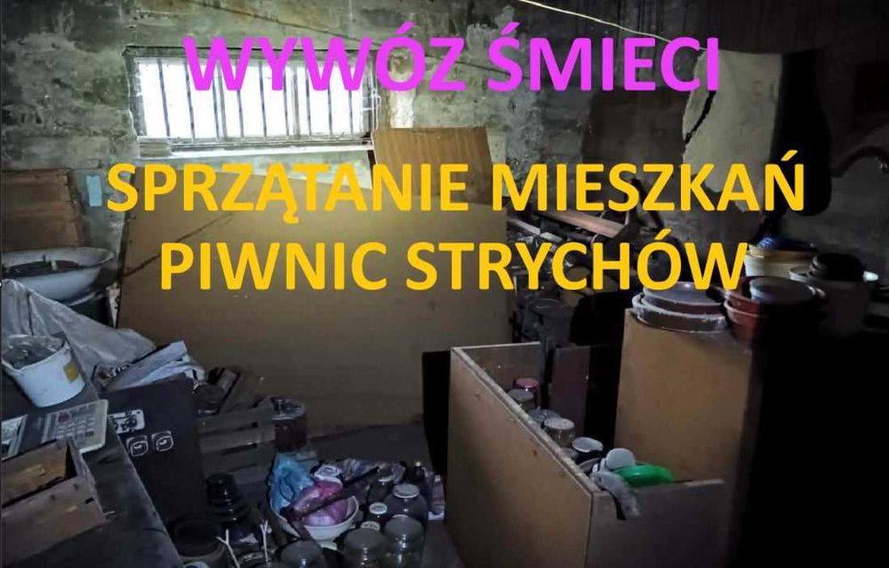 Opróżnianie Mieszkań/Piwnic/Strychów, Sprzątanie Działek, wywóz gratów i gruzu, wycinka drzew i krzewów,
