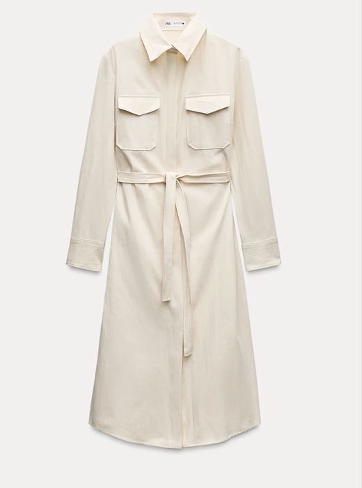 Плаття міді з бавовни з коміром бренд Zara