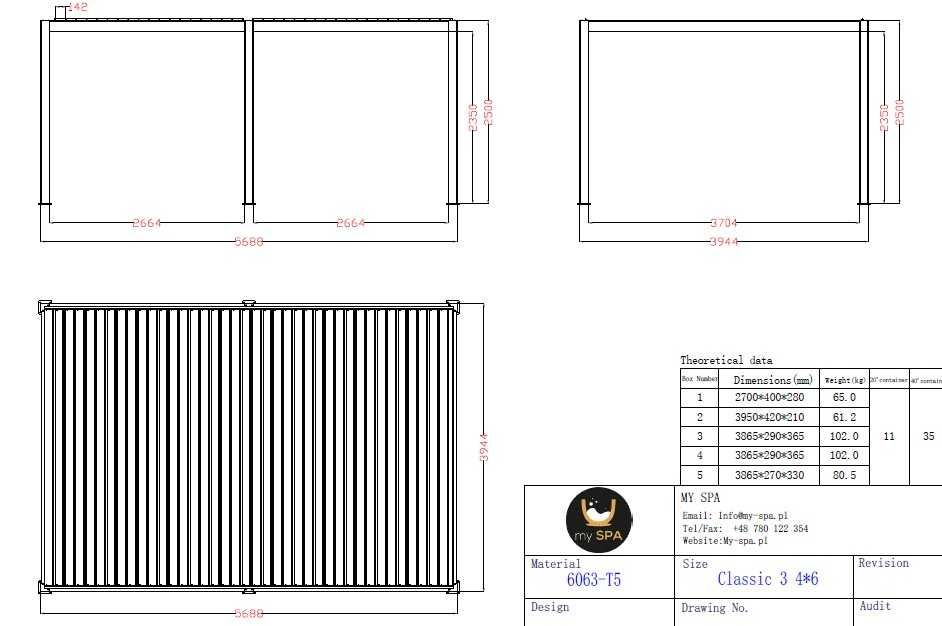 Pergola Ogrodowa Aluminiowa 4×6 PRESTIGE