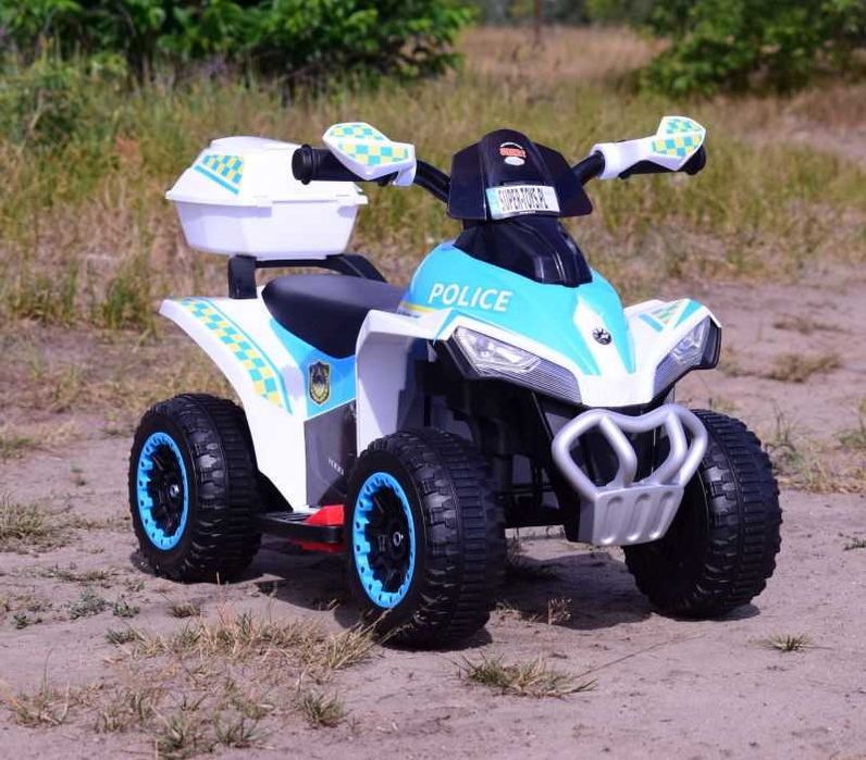 BAWIBUS.PL Autko na akumulator QUAD Z KUFERKIEM POLICJA elektryczny
