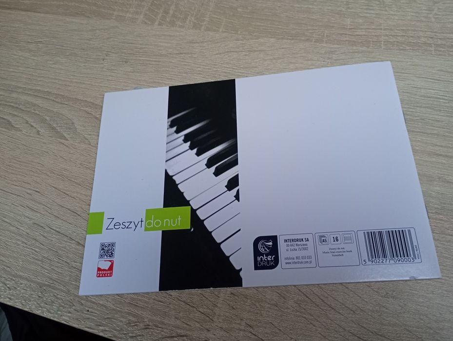 Zeszyt do nut nie używany