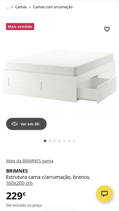 Cama Ikea Brimnes 200x160cm