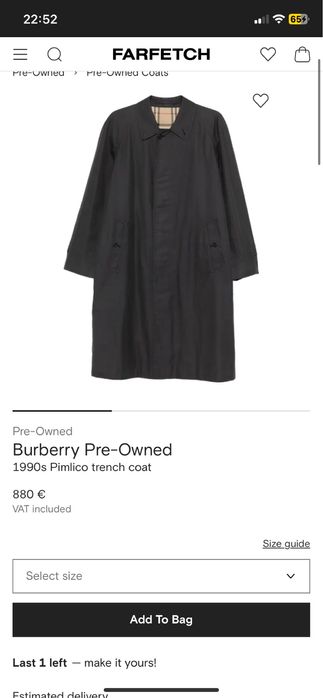 Gabardine Burberry Pimlico anos 90