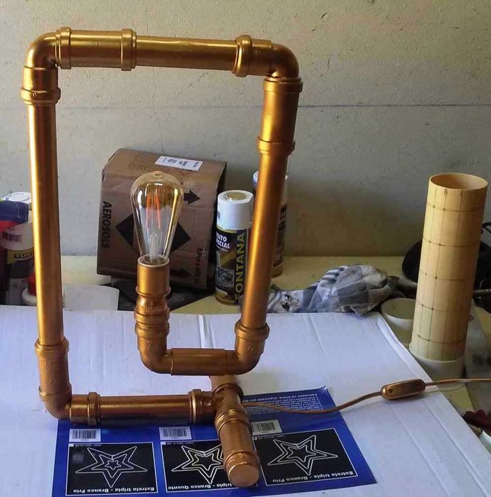 Candeeiro Rustico em tubo PVC