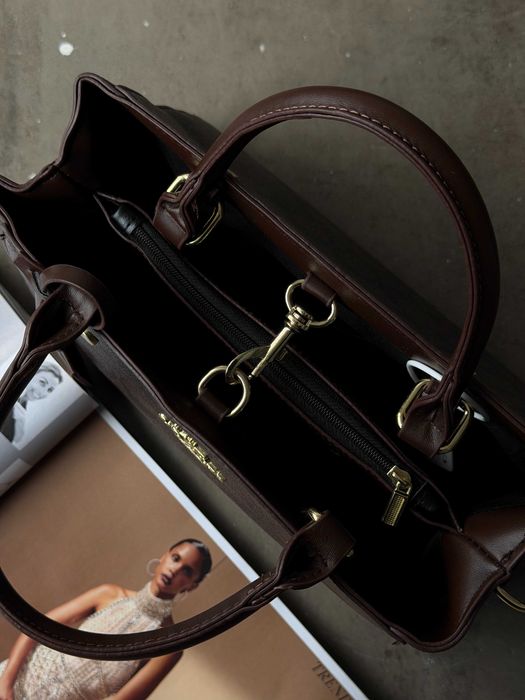 Сумка жіноча Coach через плече коричневий, чорний, бежевий