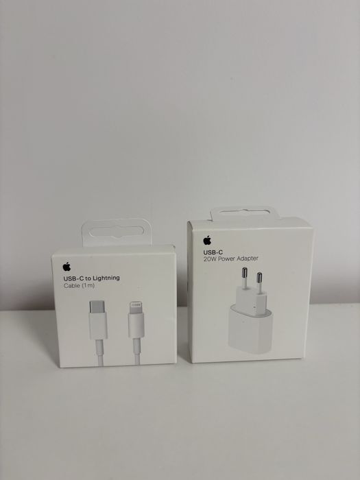 Zestaw ładowarka do iphone lub urządzeń apple kostka i kabel