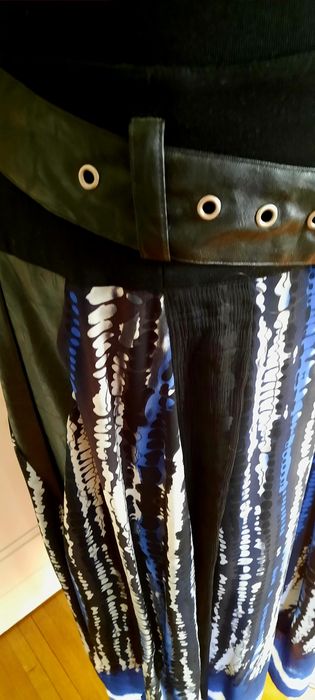 Спідниця шефон,шкіра