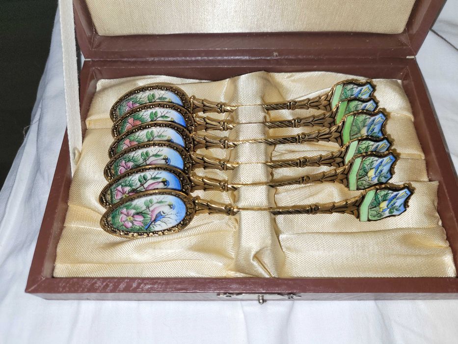 Łyżeczki emaliowane Ptaszki/ kolekcjonerskie