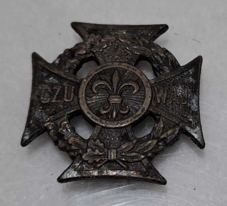 Odznaka CZUWAJ, Krzyż ZHP, 25,5mm (Kolekcje, odznaczenia)