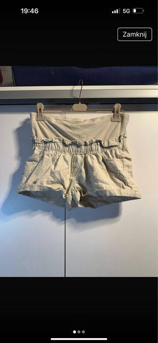 Bezowe spodenki ciazowe damskie H&M mama M