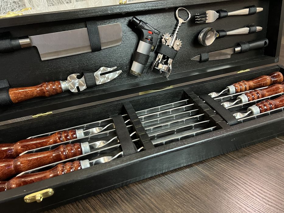 Подарункові набори шампурів ручної роботи, подарунок для чоловіка