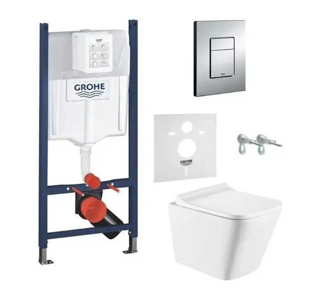 Комплект Инсталляция Grohe + безободковый унитаз + сиденье Soft-close