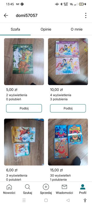 Różne zabawki w różnych cenach