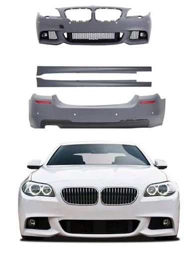 KIT COMPLETO PARACHOQUES PÁRA-CHOQUES FRONTAL + TRASEIRO + EMBALADEIRAS  BMW SÉRIE 5 F10 CARRO F11 CARRINHA PACK M  COM TODOS OS ACESSÓRIOS NOVO CAIXA