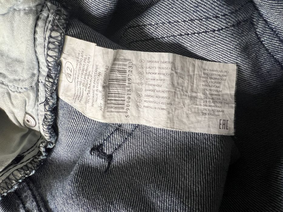 Jeansowe spodnie z postrzępieniami slim fit Top Secret roz. 42 / XL
