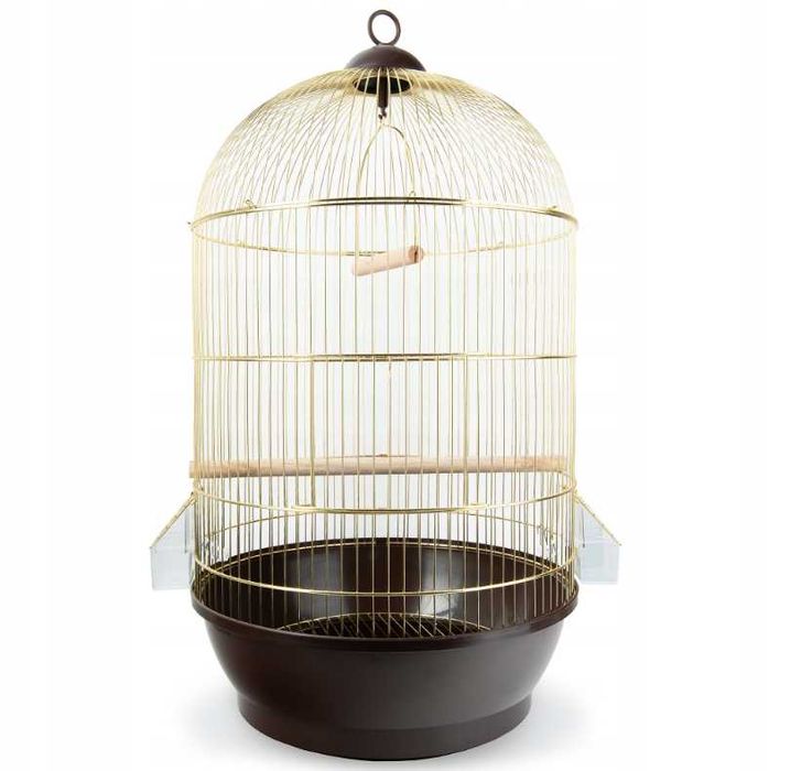 ZŁOTA klatka dla ptaków NOWA 40x40x70 drążek huśtawka poidełko