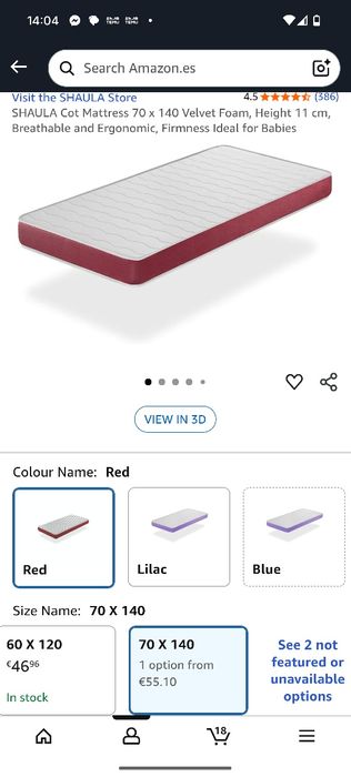 Colchão ergonómico para berço