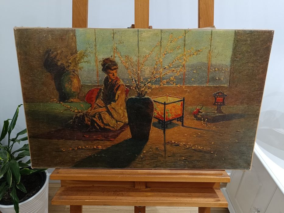 Komaromi (Kacz) „Madame Butterfly” – obraz na płótnie 70x45 cm vintage