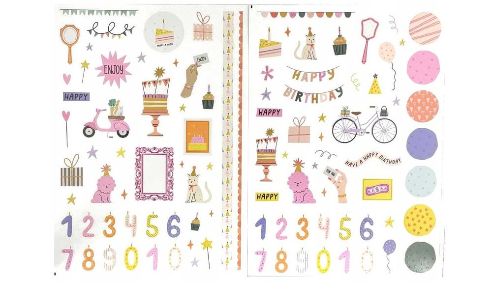 Naklejki ozdobne do scrapbooking 2 arkusze