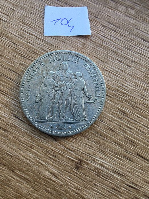 Francja 5 Franków 1849 A – Herkules – Srebro