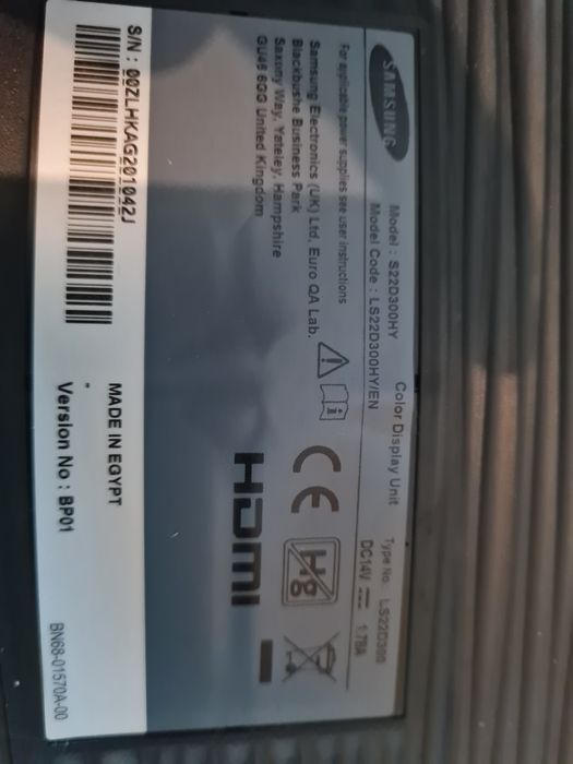 Monitor Samsung S22C300HY 21.5" Full HD — HDMI/VGA