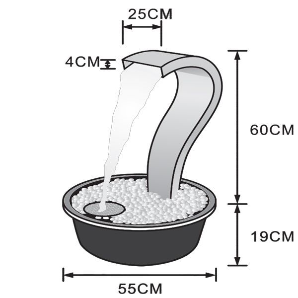 FONTANNA - FONTANNY OGRODOWE ze stali nierdzewnej łabędź