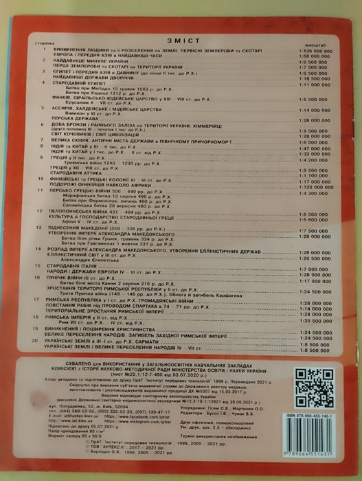 Атлас  всесвітня історія+історія України для 6 класу