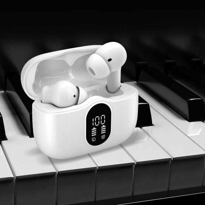 Słuchawki Bezprzewodowe Białe Manta Rytmo Pro Anc Enc Tws Douszne