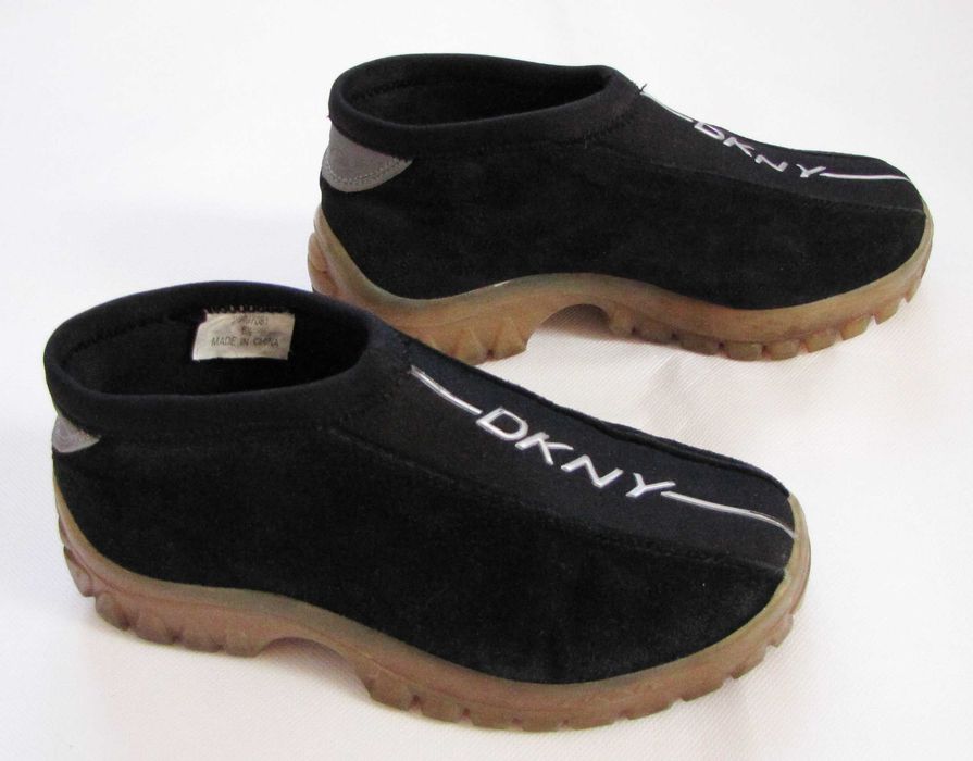 DKNY czarne botki damskie zamsz naturalny 38