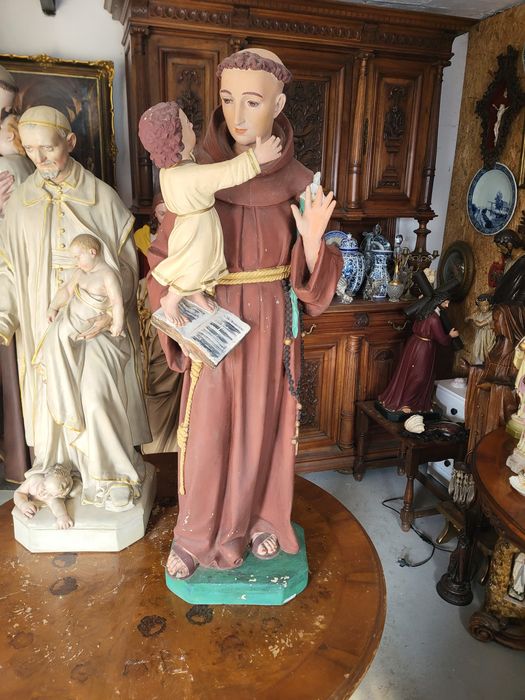 101 cm Święta Antoni stara figura