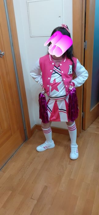 Disfarce carnaval Cheerleader 130 cm 7- 8 anos